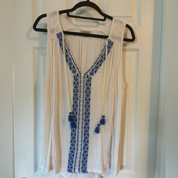 ❤️ BOGO Lucky Brand Linen Blend Top- Gorgeous! Size 1X /XL - Picture 3 of 10